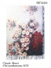 Claude Monet: Chrysanthemums 1878 Oil Painting Design Fashion Scarf